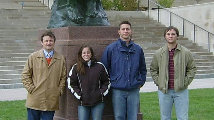Group picture of Dr. Nikolay Gerasimchuk, Daniela Markano, Carl Cheadle and Garret Glover